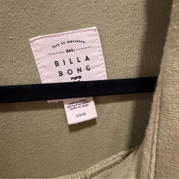 Billabong Olive Green Button Shirt Jacket Shacket Heavyweight Large - Picture 3 of 5